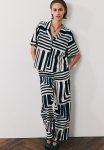 Wide Trousers - Black Patterned