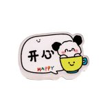 10PC Cartoon Teddy Double Sided Pp Clip Student Creative Account Decoration Paper Storage Double Sided Clip-happy