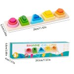 Wooden Shape Sorting & Stacking Board Colourful Educational Puzzle