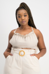 Claire Strappy Crop Top - Stone - XL