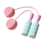 Dual-mode Cordless Skipping Rope With Weighted Handles - Pink