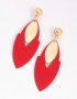 Goldair Gold Leaf & Red Arrow Drop Earrings