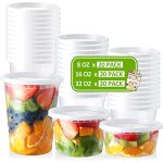Neebake 60 Set Deli-containers-with-lids: 8OZ 16OZ 32OZ Combo Plastic-food-storage-containers-with-lids To-go-containers Meal-pr