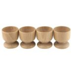 4-PIECE Natural Beech Wood Egg Cup Set