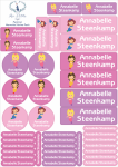 School Labels : Mermaid Theme Pink Tones