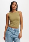 Cotton On All Day Boat Neck Tank - Desert Khaki