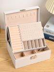 Zs - Multi-grid Lockable Jewelry Storage Box White Double Layer Ring Box For Home - White
