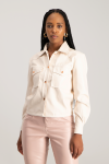 Eliana Faux Leather Shacket - Mlik - XS Milk