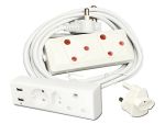 Extension Cord 3M Bundle With 3 Way USB Multiplug And 1 Adapter