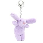 Miokkley Cute Bunny Plush Keychain For Backpack 3.5" Inch MINI Rabbit Keychain Purse Charm Pendant Gift For Women Purple