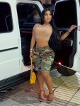 Camo Print Side Flap Pocket Loose Fit Streetwear Style Denim Shorts Women's Denim Jeans & Clothing