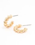 Goldair Gold Thick Twisted Rope Huggie Earrings