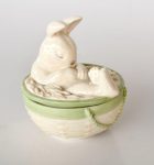 Basket Bowl With Sitting Rabbit – 39X16X16CM