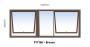 Top Hung Aluminium Window Bronze PTT156 2 Vent W1500MM X H600MM