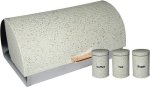 Bread Bin & Canister Set - 4PC Spotted - Cream