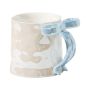 350ML Charming Bow Design Mug - White/blue