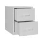 Steel Desk Organizer 2 Drawer Desktop Storage Cabinet - White