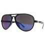 Classic Mens Blue Mirror Lens Aviator Sunglasses - Black