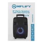 Amplify Wingman Series 8 Party Speaker With Microphone Black AM-3906-8 V1