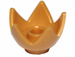 Parts Minifigure Headgear Crown Eggshell With 5 Points And Center Stud 39262 - Pearl Gold