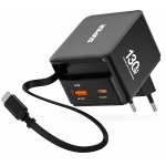 Zs - 130W Super Fast Charger Usb-c Pd + Usb-a - White