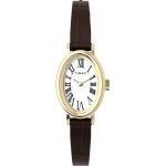 TIMEX Cavatina Leather Strap Watch White Gold-tone Brown