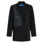 Denim Panel Blazer -washed Black-black