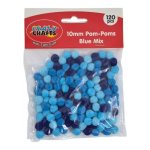 Blue Pom-poms Mix 10MM Each 120 Piece