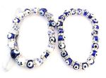 Receive 2 Evil Eye Amulet Bracelets 8 10MM Beads