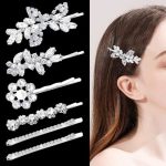 Boyivi 6 Pieces Delicate Rhinestone Hair Clip Leaf Wedding Hairpin Bride Crystal Hair Clips Elegant Bridal Hairpins Hair Accesso