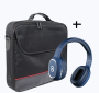 Amplify AMP-2008-BL Notebook Bag And VB-VLB200 Headset Bundle