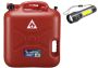 Auto Gear Plastic 20L Petrol Jerry Can With Spout And Torch