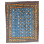 193 X 155 Cm - Handmade Blue Color Afghan Woolen Area Rug Carpet