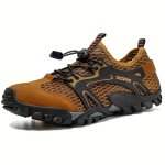 Men's Breathable Mesh Drawstring Sneakers Lightweight Non-slip Outdoor Shoes For Hiking Fishing