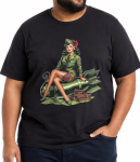 Mens Army Girl Tee - 10XL Black