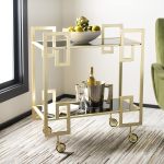 Brass And Black Glass Eliza Bar Cart