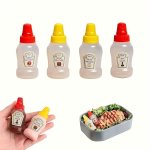 4PCS Storage & Organization Portable MINI Seasoning Bottles Sauce Storage Jars With Lid Perfect For Camping Picnic Beach Office