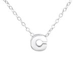 Kiara 925 Sterling Silver A-z Any Initial Letter Necklace 5X6MM 45CM Chain - C