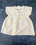 Keedo White Linen Dress And Bloomer 12 18M