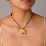 Elegant Zinc Alloy Star Pendant Necklace - Perfect For Everyday Wear And Celebrations