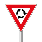 Yield At Mini-circle Road Sign R2.2