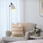 Scatter - Protea Chenille Broad Stripe Bone natural - 55 X 55 Cm