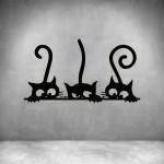 3 Peeking Cats - Rust Coat L 1000 X H 550MM