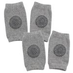 Cotton Baby Crawling Knee Pad Protectors For Babies 6MONTHS - Grey 2 Pairs