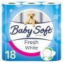 Baby Soft 2 Ply Toilet Paper White 18 Pack