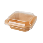 Square Kraft Bowl With Lid 300ML Pack Of 5