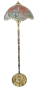 Antique Brass Floor Lamp With Decorative Glass Shade