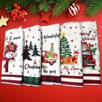 5PCS Ultra-soft Microfiber Christmas Towels - Festive Snowflake & Tree Designs Highly Absorbent Perfect For Holiday Decor