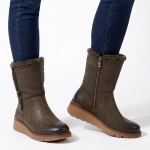 Kaz 2 Fur Collar Boot - Olive - 9