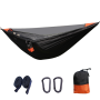 Automatic Quick-open Elastic Mosquito Net Hammock Black + Orange
